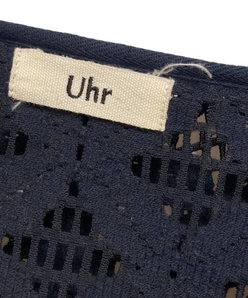 Uhr（ウーア）Uhr (ウーア) Lace Foodie Tops ネイビー サイズ:FREEの古着・服飾アイテム