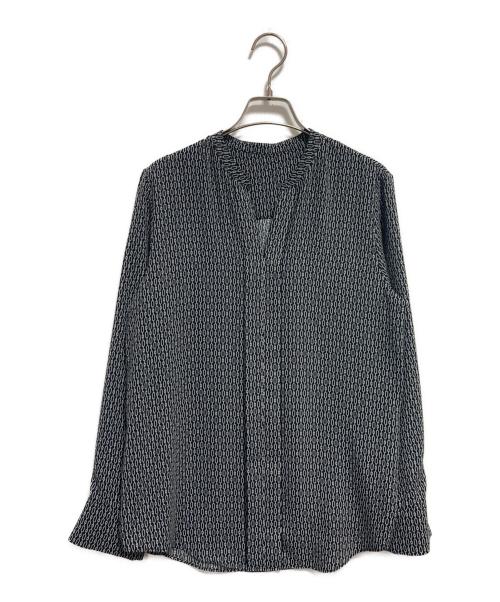 icB（アイシービー）icB (アイシービー) BackSatinAmunzen キーネックブラウス ブラック サイズ:Sの古着・服飾アイテム