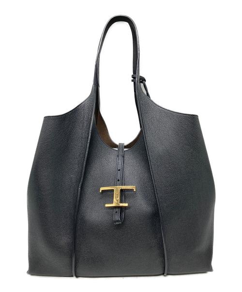 TOD'S（トッズ）TOD'S (トッズ) Tタイムレスショッピングバッグ ブラックの古着・服飾アイテム