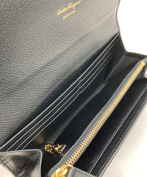 Salvatore Ferragamo（サルヴァトーレ フェラガモ）Salvatore Ferragamo (サルヴァトーレ フェラガモ) ガンチーニ ロングウォレット ブラックの古着・服飾アイテム