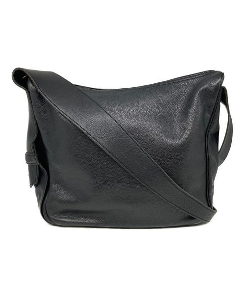 LONGCHAMP（ロンシャン）LONGCHAMP (ロンシャン) レザーショルダーバッグ ブラックの古着・服飾アイテム