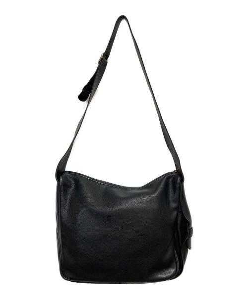 LONGCHAMP（ロンシャン）LONGCHAMP (ロンシャン) レザーショルダーバッグ ブラックの古着・服飾アイテム
