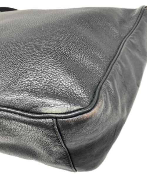 LONGCHAMP（ロンシャン）LONGCHAMP (ロンシャン) レザーショルダーバッグ ブラックの古着・服飾アイテム