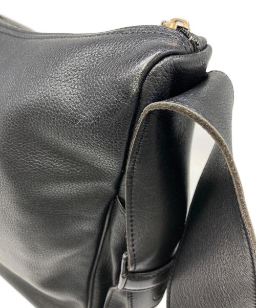LONGCHAMP（ロンシャン）LONGCHAMP (ロンシャン) レザーショルダーバッグ ブラックの古着・服飾アイテム