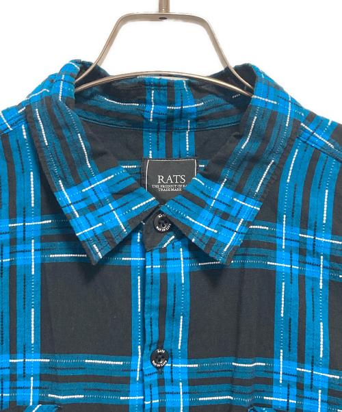 RATS（ラッツ）RATS (ラッツ) DOT CHECK SHIRT ブルー×ブラック サイズ:Lの古着・服飾アイテム
