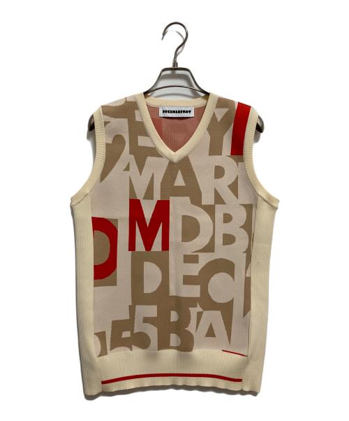 decembermay（ディセンバーメイ）DECEMBERMAY (ディセンバーメイ) Vネックニットベスト ベージュ サイズ:Mの古着・服飾アイテム