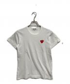 PLAY COMME des GARCONSプレイコムデギャルソン）の古着「ハートワッペンTシャツ」｜ホワイト