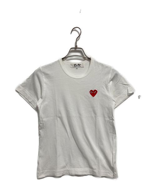 PLAY COMME des GARCONS（プレイコムデギャルソン）PLAY COMME des GARCONS (プレイコムデギャルソン) ハートワッペンTシャツ ホワイト サイズ:Mの古着・服飾アイテム