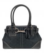 COACHコーチ）の古着「シグネチャー ハンドバッグ」｜ブラック