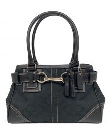 COACH（コーチ）の古着「シグネチャー ハンドバッグ」｜ブラック