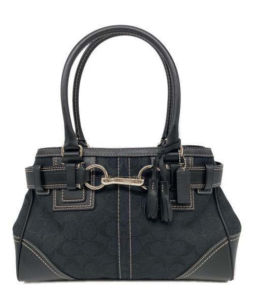 COACH（コーチ）COACH (コーチ) シグネチャー ハンドバッグ ブラックの古着・服飾アイテム