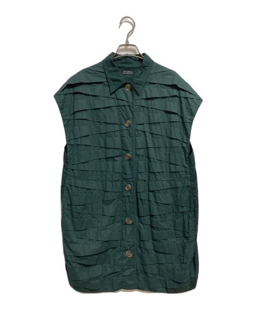 YACCO MARICARD（ヤッコマリカルド）YACCO MARICARD (ヤッコマリカルド) タックノースリーブシャツ グリーン サイズ:Nの古着・服飾アイテム