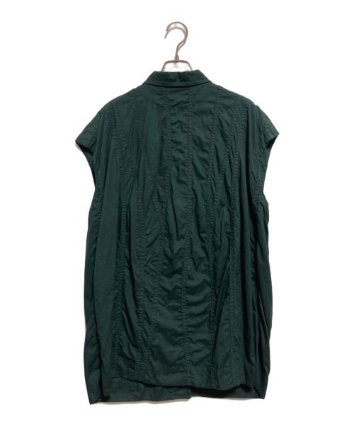 YACCO MARICARD（ヤッコマリカルド）YACCO MARICARD (ヤッコマリカルド) タックノースリーブシャツ グリーン サイズ:Nの古着・服飾アイテム