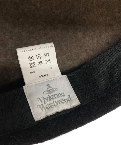 Vivienne Westwood（ヴィヴィアンウエストウッド）Vivienne Westwood (ヴィヴィアンウエストウッド) オーブデザインウールベレー帽 ベージュ×ブラックの古着・服飾アイテム