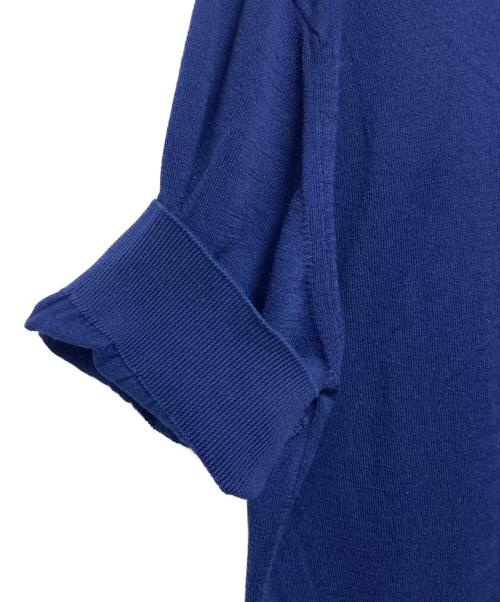 JOHN SMEDLEY（ジョンスメドレー）JOHN SMEDLEY (ジョンスメドレー) バイカラーニットポロシャツ ブルー サイズ:Mの古着・服飾アイテム