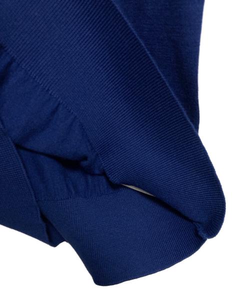 JOHN SMEDLEY（ジョンスメドレー）JOHN SMEDLEY (ジョンスメドレー) バイカラーニットポロシャツ ブルー サイズ:Mの古着・服飾アイテム