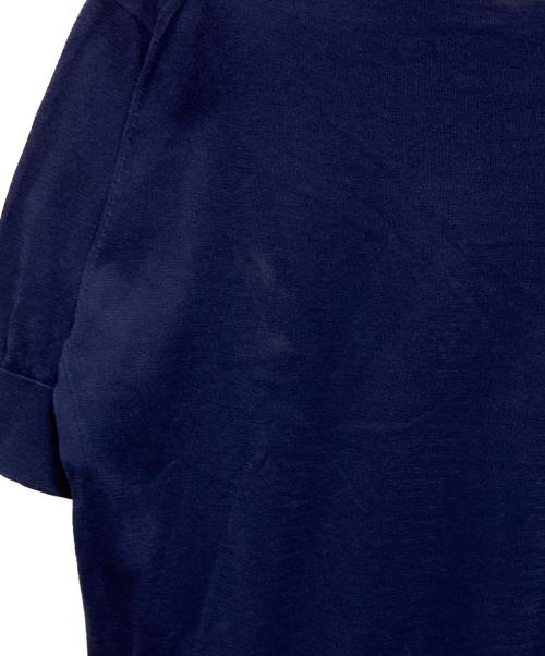 JOHN SMEDLEY（ジョンスメドレー）JOHN SMEDLEY (ジョンスメドレー) バイカラーニットポロシャツ ブルー サイズ:Mの古着・服飾アイテム