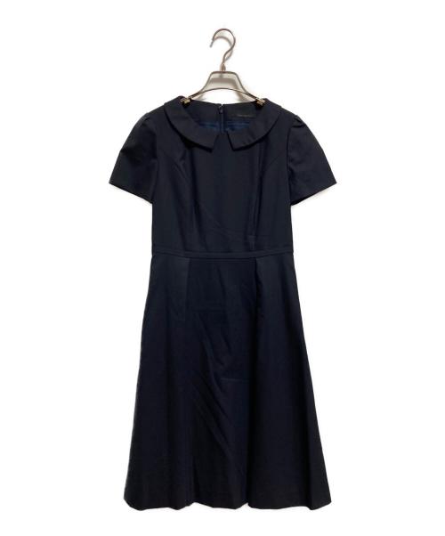 NOUV CONFINI（ヌーヴコンフィニ）NOUV CONFINI (ヌーヴコンフィニ) ラウンドカラーウールワンピース ネイビー サイズ:7の古着・服飾アイテム