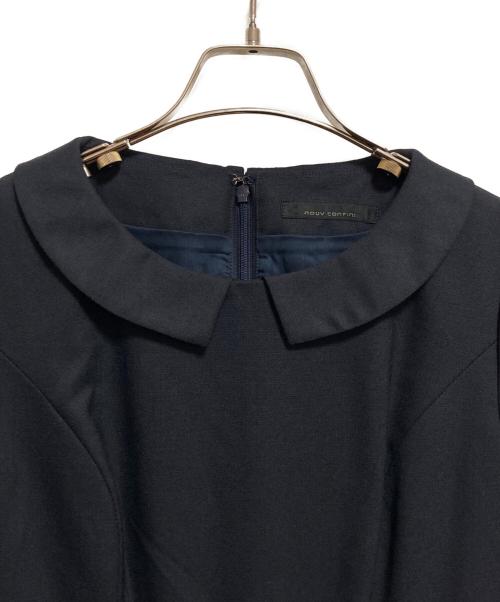 NOUV CONFINI（ヌーヴコンフィニ）NOUV CONFINI (ヌーヴコンフィニ) ラウンドカラーウールワンピース ネイビー サイズ:7の古着・服飾アイテム