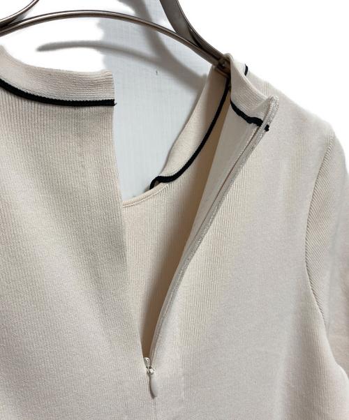 CELFORD（セルフォード）CELFORD (セルフォード) ボウタイプリーツニットワンピース ベージュ サイズ:36の古着・服飾アイテム
