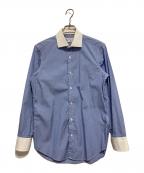 THOMAS MASON×Brilla per il gustoトーマスメイソン×ブリッラ ペル イルグースト）の古着「オルタネイトストライプ クレリック ワイドカラーシャツ」｜ブルー