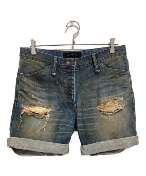 ALEXANDER WANG（アレキサンダー・ワン）ALEXANDER WANG (アレキサンダー・ワン) ヴィンテージ加工 デニムショートパンツ インディゴ サイズ:25の古着・服飾アイテム