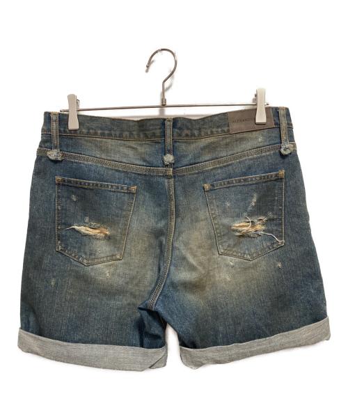 ALEXANDER WANG（アレキサンダー・ワン）ALEXANDER WANG (アレキサンダー・ワン) ヴィンテージ加工 デニムショートパンツ インディゴ サイズ:25の古着・服飾アイテム