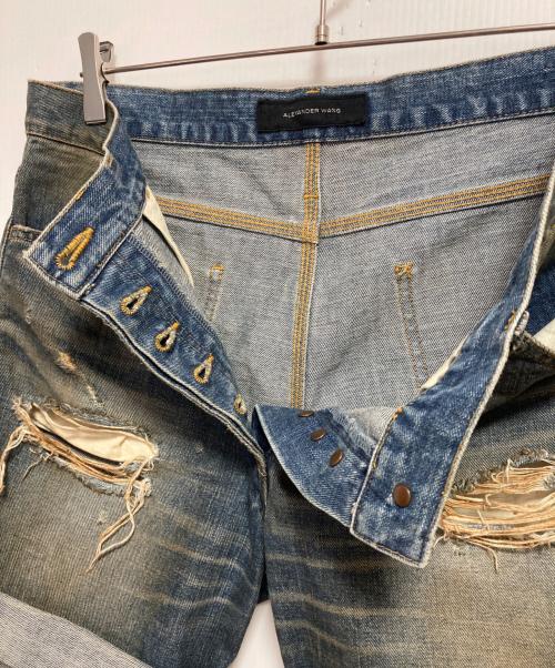 ALEXANDER WANG（アレキサンダー・ワン）ALEXANDER WANG (アレキサンダー・ワン) ヴィンテージ加工 デニムショートパンツ インディゴ サイズ:25の古着・服飾アイテム