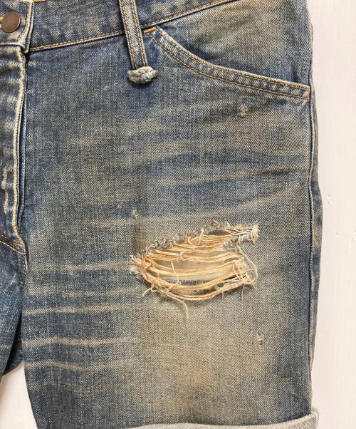 ALEXANDER WANG（アレキサンダー・ワン）ALEXANDER WANG (アレキサンダー・ワン) ヴィンテージ加工 デニムショートパンツ インディゴ サイズ:25の古着・服飾アイテム