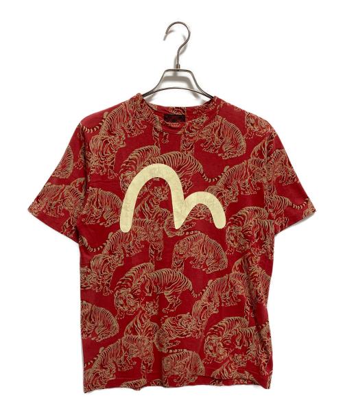EVISU（エヴィス）EVISU (エヴィス) カモメプリント総柄カットソー レッド サイズ:40の古着・服飾アイテム