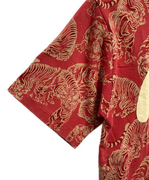 EVISU（エヴィス）EVISU (エヴィス) カモメプリント総柄カットソー レッド サイズ:40の古着・服飾アイテム