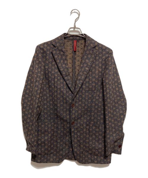 ernesto（エルネスト）ernesto (エルネスト) アルパカ混ウールテーラードジャケット ネイビー×ベージュ サイズ:48の古着・服飾アイテム