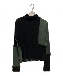 MM6 Maison Margiela（エムエムシックスメゾンマルジェラ）の古着「パッチワークニット」｜ブラック×グリーン