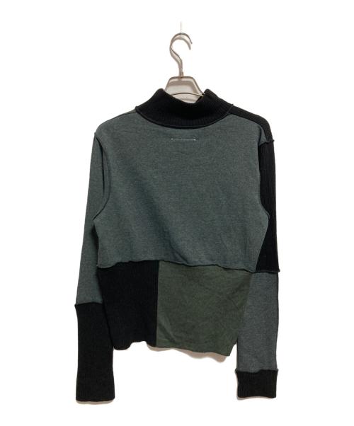 MM6 Maison Margiela（エムエムシックスメゾンマルジェラ）MM6 Maison Margiela (エムエムシックスメゾンマルジェラ) パッチワークニット ブラック×グリーン サイズ:Mの古着・服飾アイテム