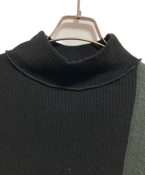 MM6 Maison Margiela（エムエムシックスメゾンマルジェラ）MM6 Maison Margiela (エムエムシックスメゾンマルジェラ) パッチワークニット ブラック×グリーン サイズ:Mの古着・服飾アイテム
