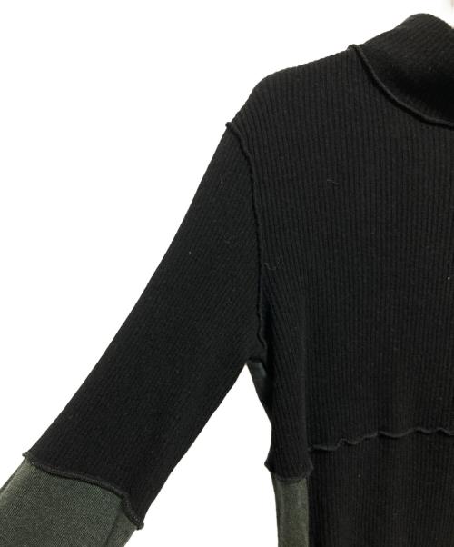 MM6 Maison Margiela（エムエムシックスメゾンマルジェラ）MM6 Maison Margiela (エムエムシックスメゾンマルジェラ) パッチワークニット ブラック×グリーン サイズ:Mの古着・服飾アイテム
