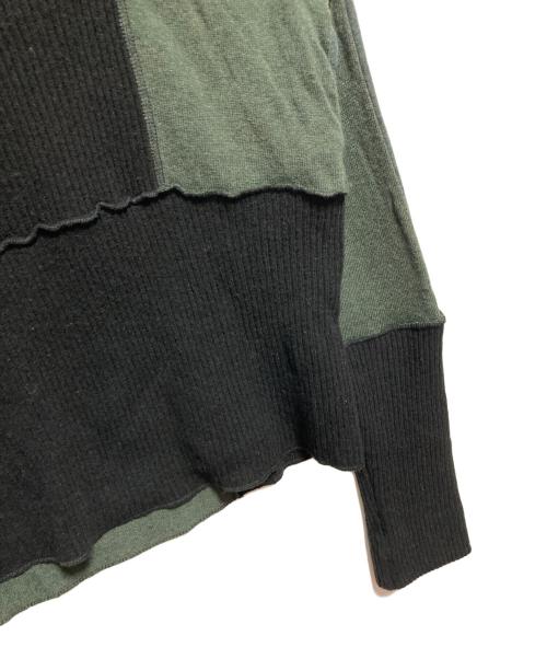 MM6 Maison Margiela（エムエムシックスメゾンマルジェラ）MM6 Maison Margiela (エムエムシックスメゾンマルジェラ) パッチワークニット ブラック×グリーン サイズ:Mの古着・服飾アイテム