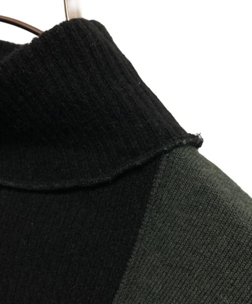 MM6 Maison Margiela（エムエムシックスメゾンマルジェラ）MM6 Maison Margiela (エムエムシックスメゾンマルジェラ) パッチワークニット ブラック×グリーン サイズ:Mの古着・服飾アイテム