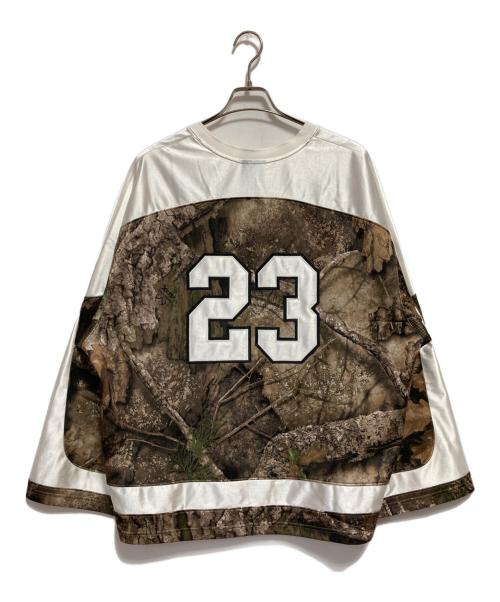 JORDAN（ジョーダン）JORDAN (ジョーダン) HOCKEY JSY RLT MEDIUM OLIVE ベージュ×ホワイト サイズ:Lの古着・服飾アイテム