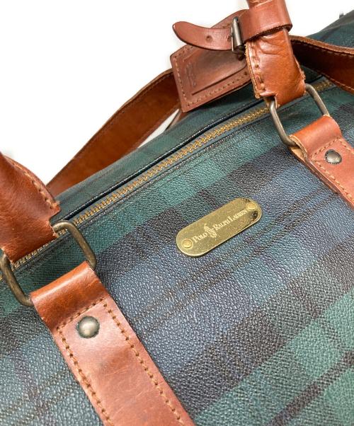 POLO RALPH LAUREN（ポロ・ラルフローレン）POLO RALPH LAUREN (ポロ・ラルフローレン) ブラックウォッチ柄ボストンバッグ グリーン×ブラウンの古着・服飾アイテム