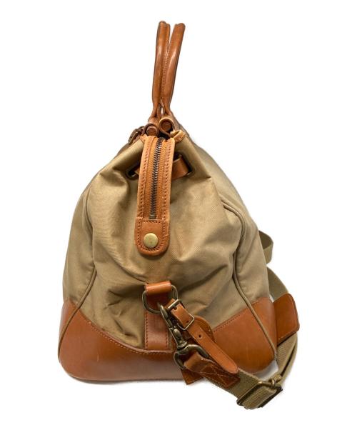 POLO RALPH LAUREN（ポロ・ラルフローレン）POLO RALPH LAUREN (ポロ・ラルフローレン) キャンバスレザーボストンバッグ ベージュの古着・服飾アイテム