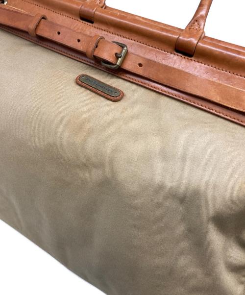 POLO RALPH LAUREN（ポロ・ラルフローレン）POLO RALPH LAUREN (ポロ・ラルフローレン) キャンバスレザーボストンバッグ ベージュの古着・服飾アイテム