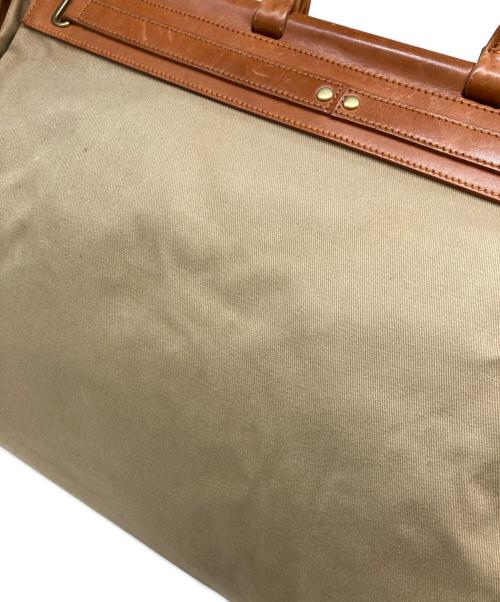POLO RALPH LAUREN（ポロ・ラルフローレン）POLO RALPH LAUREN (ポロ・ラルフローレン) キャンバスレザーボストンバッグ ベージュの古着・服飾アイテム