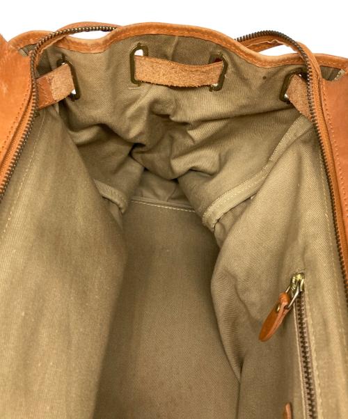 POLO RALPH LAUREN（ポロ・ラルフローレン）POLO RALPH LAUREN (ポロ・ラルフローレン) キャンバスレザーボストンバッグ ベージュの古着・服飾アイテム