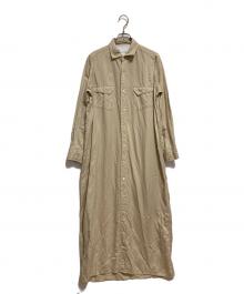 ticca（ティッカ）の古着「リネン混シャツワンピース」｜ベージュ