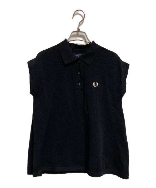 FRED PERRY（フレッドペリー）FRED PERRY (フレッドペリー) RAY BEAMS (レイ ビームス) ノースリーブフレア ポロシャツ ブラック サイズ:36の古着・服飾アイテム