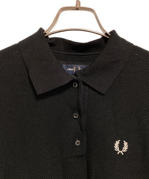 FRED PERRY（フレッドペリー）FRED PERRY (フレッドペリー) RAY BEAMS (レイ ビームス) ノースリーブフレア ポロシャツ ブラック サイズ:36の古着・服飾アイテム