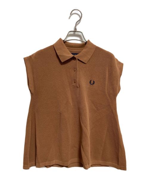 FRED PERRY（フレッドペリー）FRED PERRY (フレッドペリー) RAY BEAMS (レイ ビームス) ノースリーブフレア ポロシャツ ブラウン サイズ:36の古着・服飾アイテム