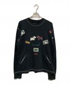 KARL HELMUTカールヘルム）の古着「スコッチテリア刺繍トレーナー」｜ブラック
