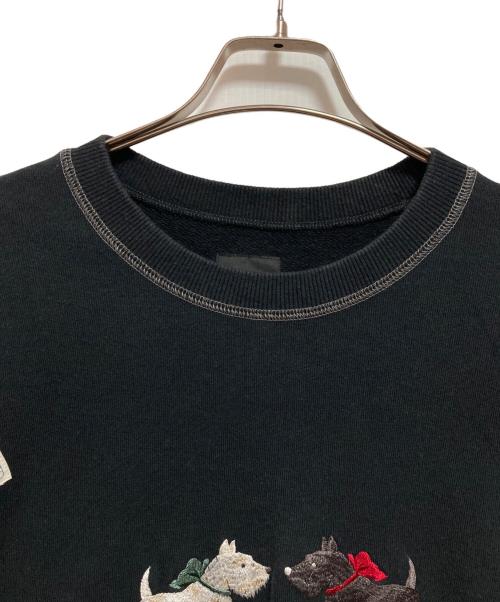 KARL HELMUT（カールヘルム）KARL HELMUT (カールヘルム) スコッチテリア刺繍トレーナー ブラック サイズ:4（L）の古着・服飾アイテム